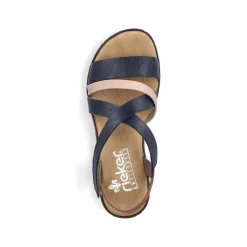 Rieker Heeled Shoes-Women'S Wedge Sandals Navy Blue