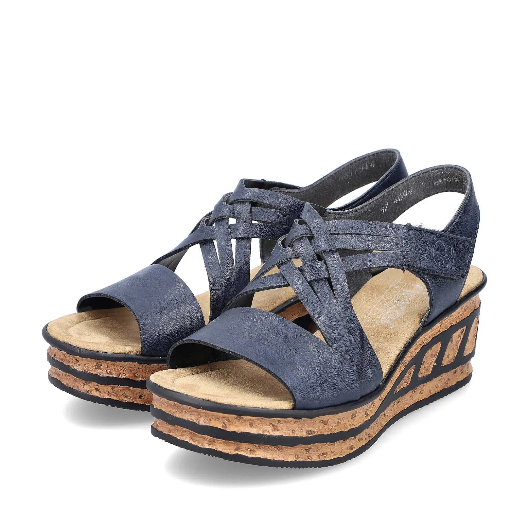 Rieker Heeled Shoes-Women'S Wedge Sandals Slate Blue