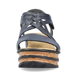 Rieker Heeled Shoes-Women'S Wedge Sandals Slate Blue