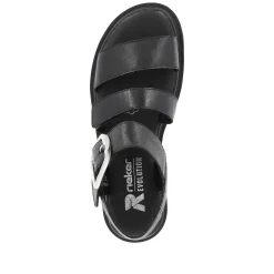 Rieker Heeled Shoes-Women'S Wedge Sandals Midnight Black