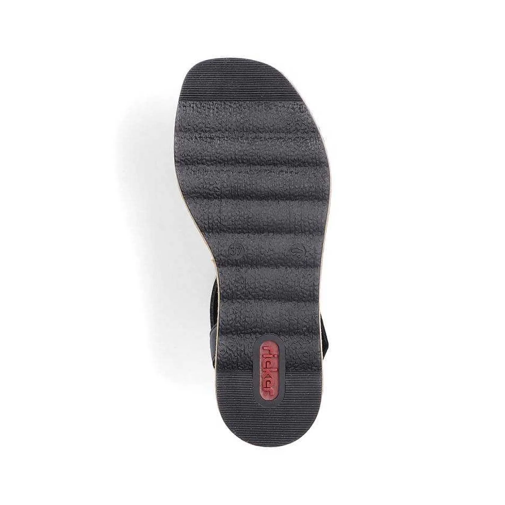 Rieker Heeled Shoes-Women'S Wedge Sandals Asphalt Black