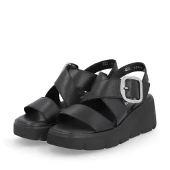 Rieker Heeled Shoes-Women'S Wedge Sandals Noir