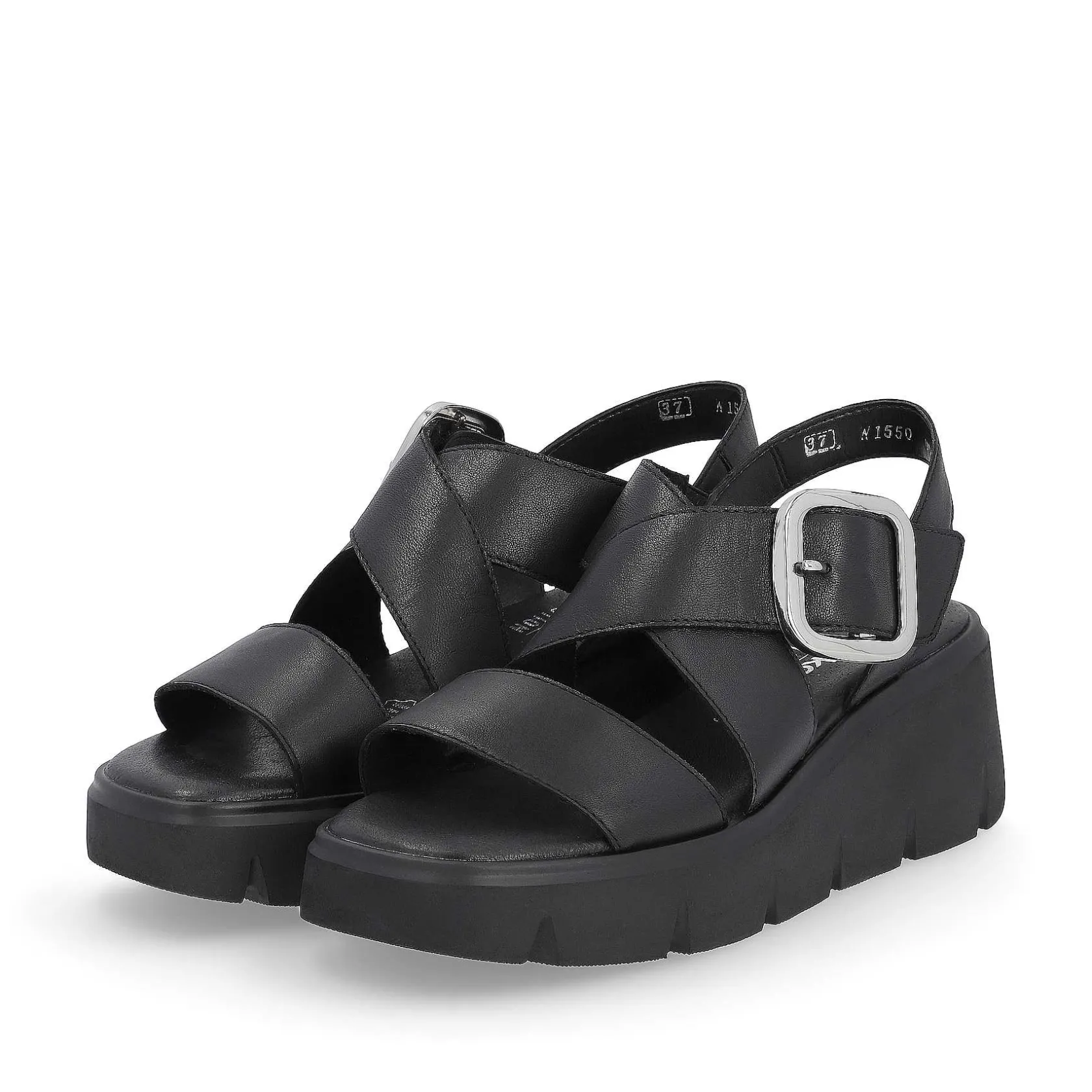 Rieker Heeled Shoes-Women'S Wedge Sandals Noir
