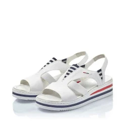 Rieker Heeled Shoes-Women'S Wedge Sandals Pearl White