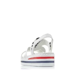 Rieker Heeled Shoes-Women'S Wedge Sandals Pearl White