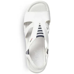 Rieker Heeled Shoes-Women'S Wedge Sandals Pearl White
