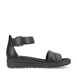 Rieker Sandals & Sandals-Women'S Wedge Sandals Asphalt Black