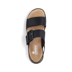 Rieker Heeled Shoes-Women'S Wedge Sandals Jet Black