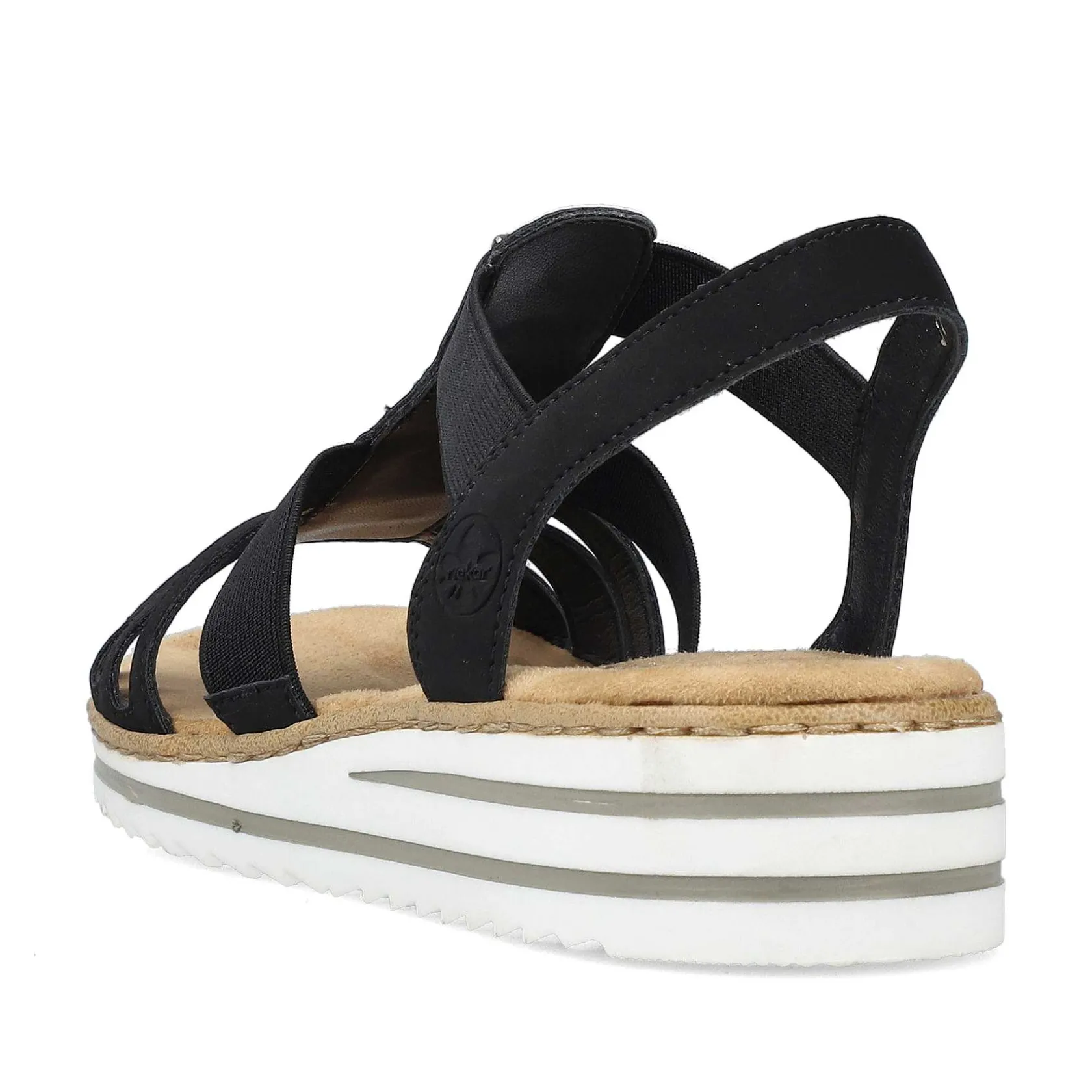 Rieker Summer Shoes-Women'S Wedge Sandals Night Black
