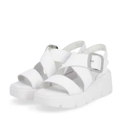 Rieker Heeled Shoes-Women'S Wedge Sandals Antique White