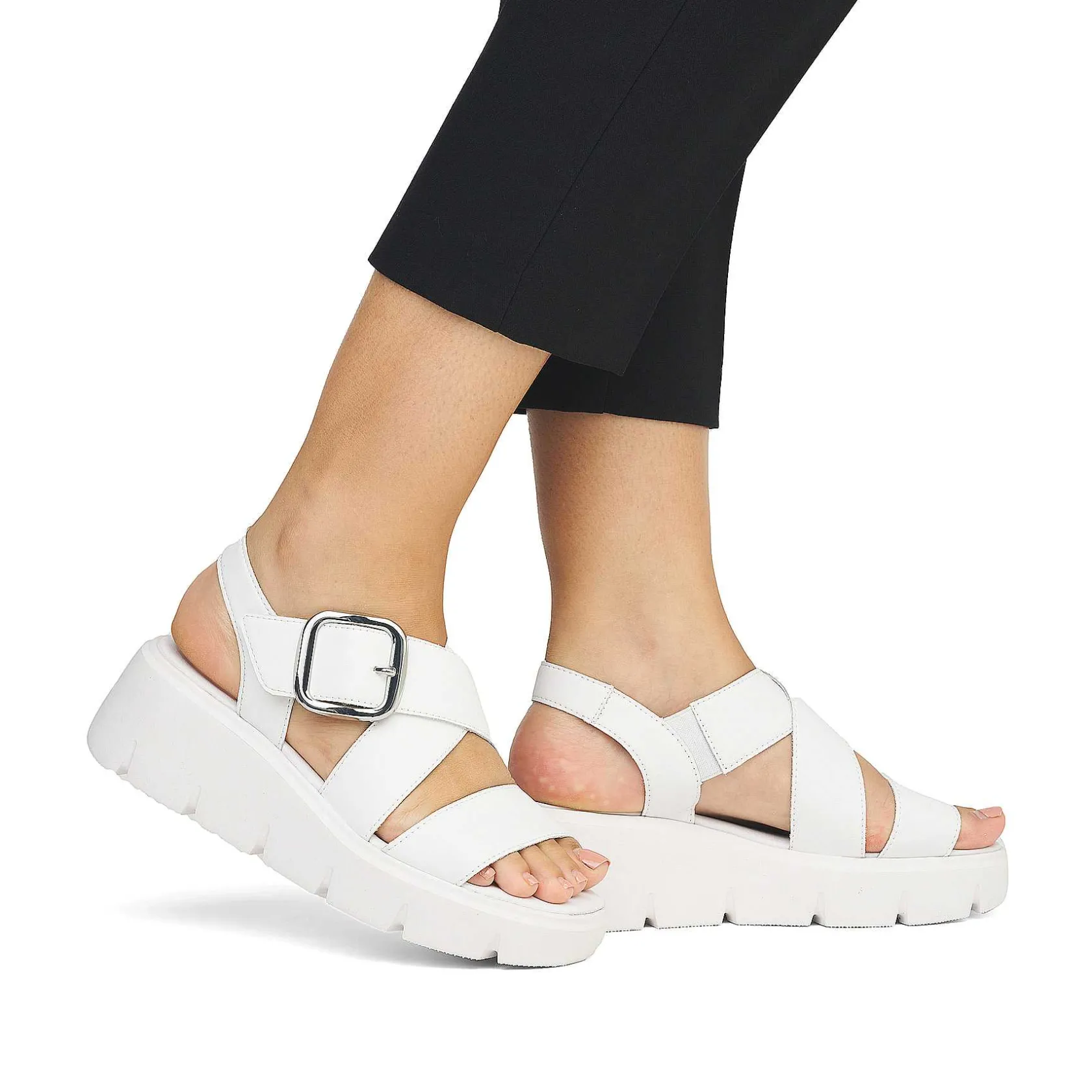 Rieker Heeled Shoes-Women'S Wedge Sandals Antique White