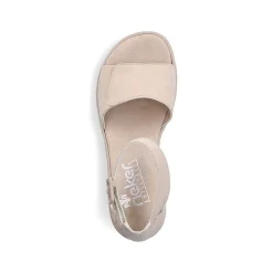 Rieker Heeled Shoes-Women'S Wedge Sandals Light Beige