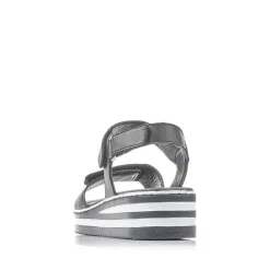 Rieker Heeled Shoes-Women'S Wedge Sandals Jet Black