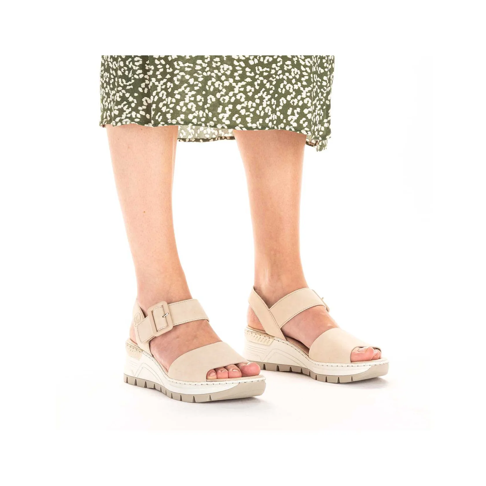 Rieker Sandals & Sandals-Women'S Wedge Sandals Champagne