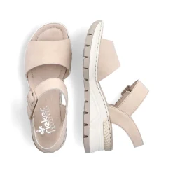 Rieker Sandals & Sandals-Women'S Wedge Sandals Champagne