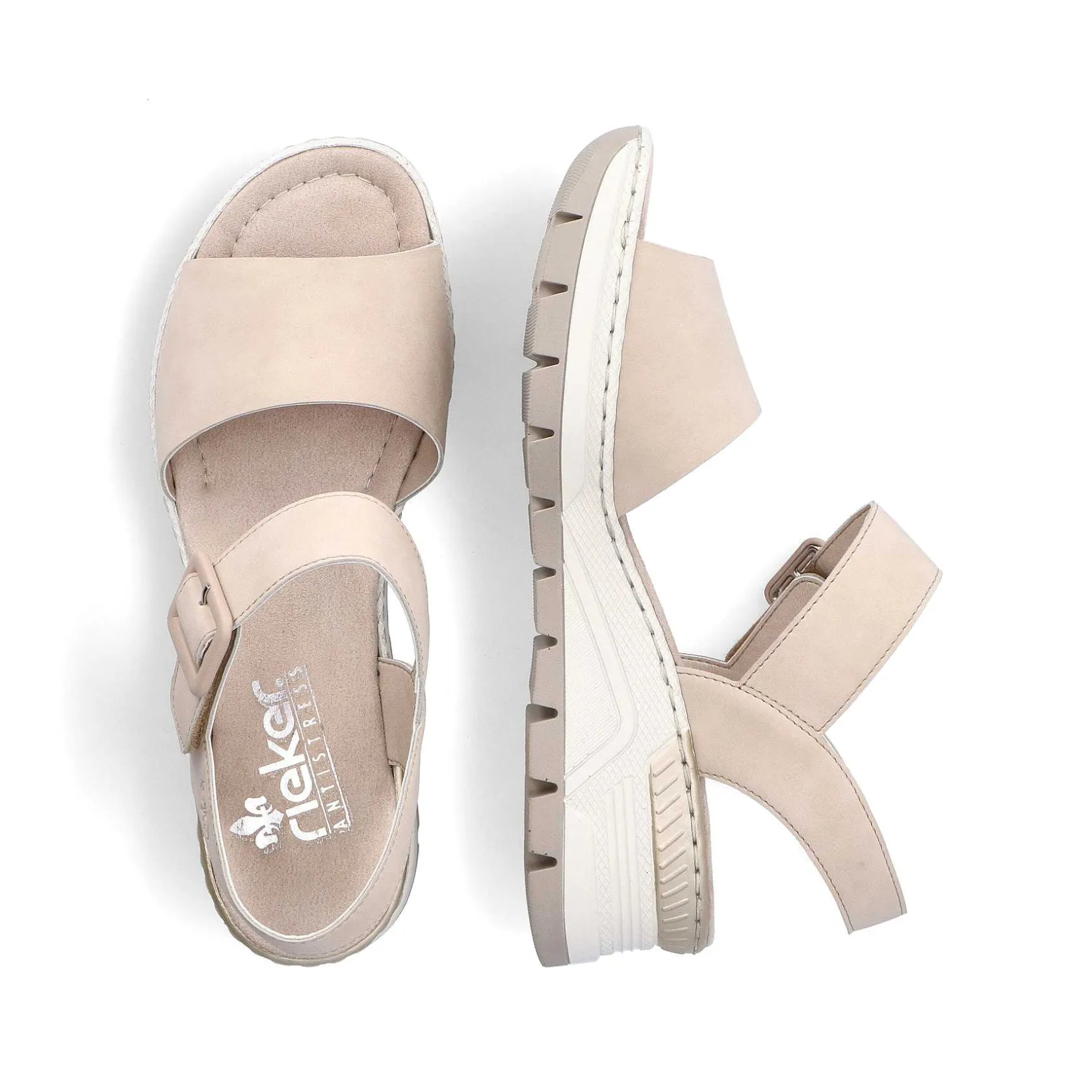 Rieker Sandals & Sandals-Women'S Wedge Sandals Champagne