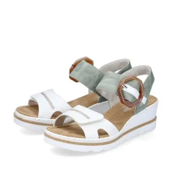 Rieker Heeled Shoes-Women'S Wedge Sandals Mint Green-Lily White