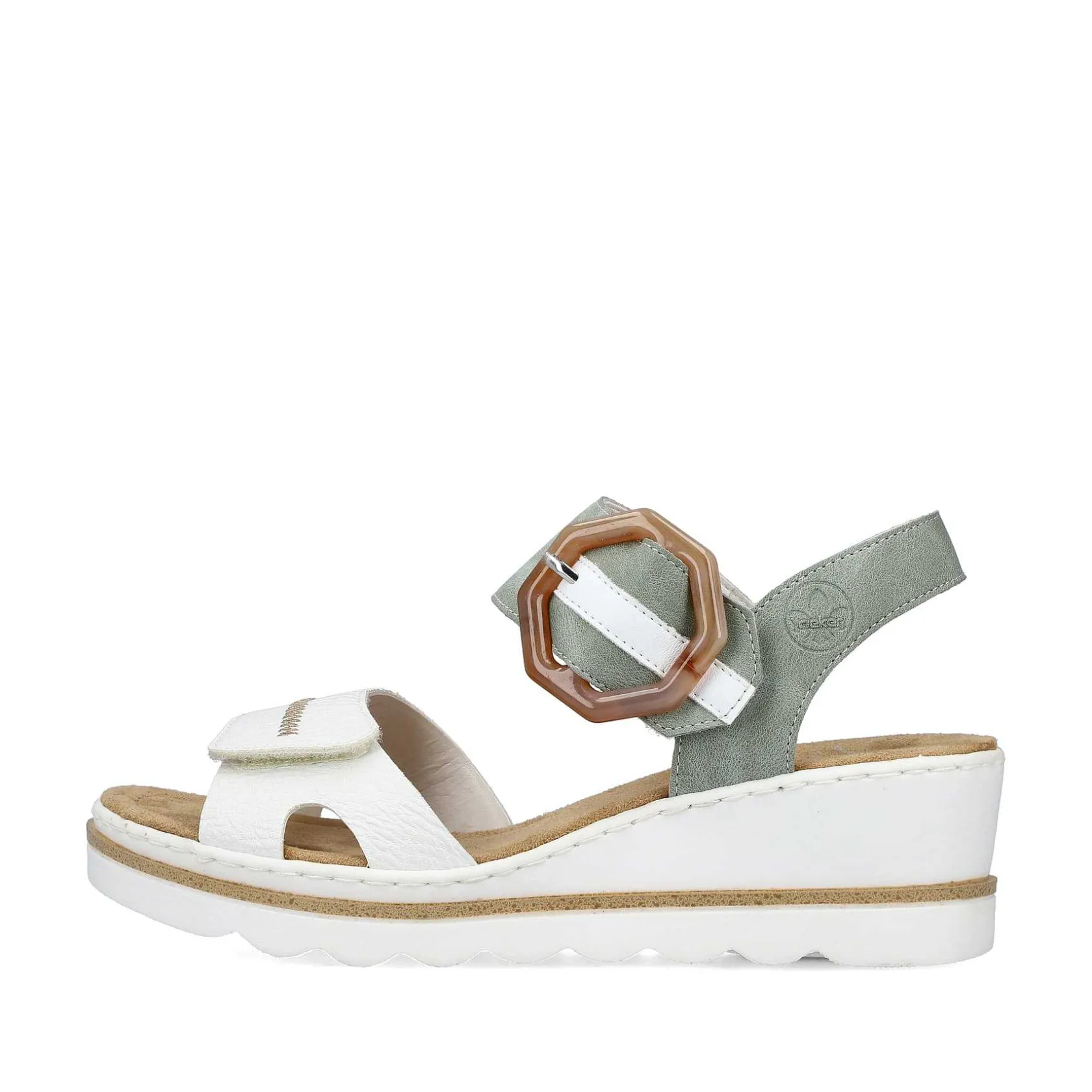 Rieker Heeled Shoes-Women'S Wedge Sandals Mint Green-Lily White