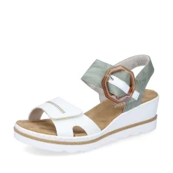 Rieker Heeled Shoes-Women'S Wedge Sandals Mint Green-Lily White