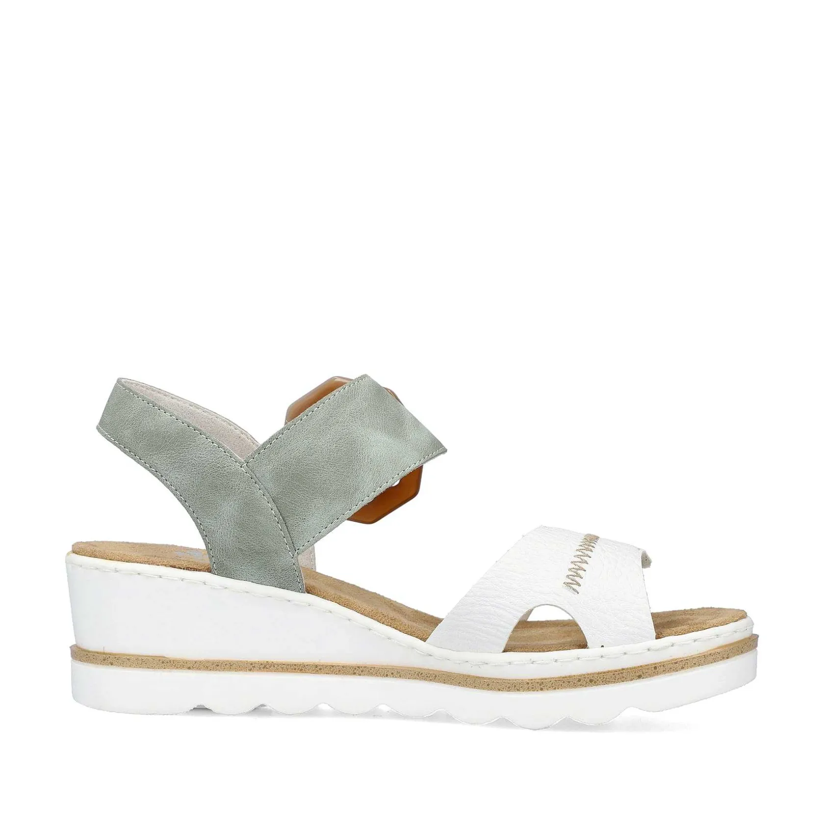 Rieker Heeled Shoes-Women'S Wedge Sandals Mint Green-Lily White