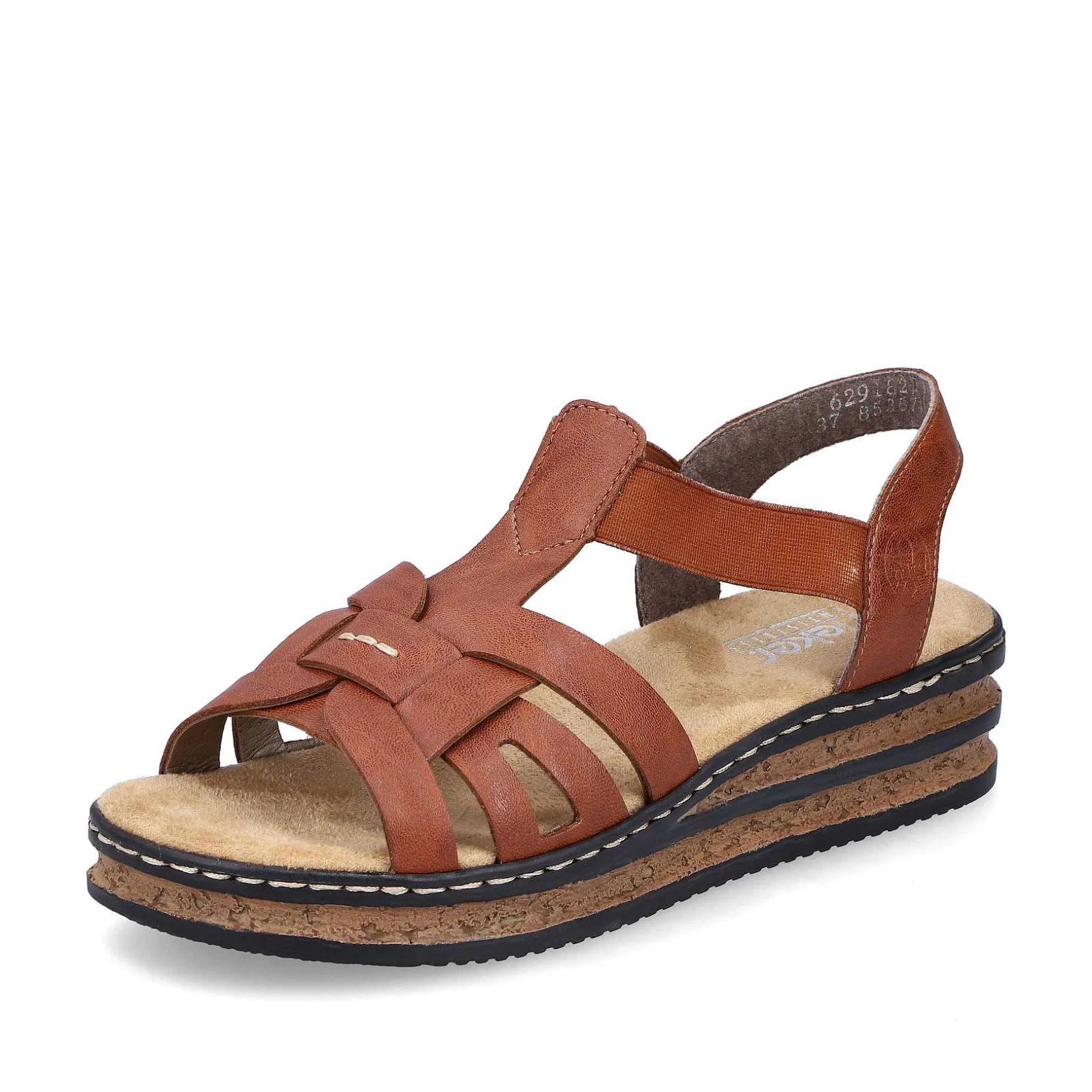 Rieker Heeled Shoes-Women'S Wedge Sandals Chestnut Brown