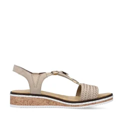 Rieker Heeled Shoes-Women'S Wedge Sandals Beige