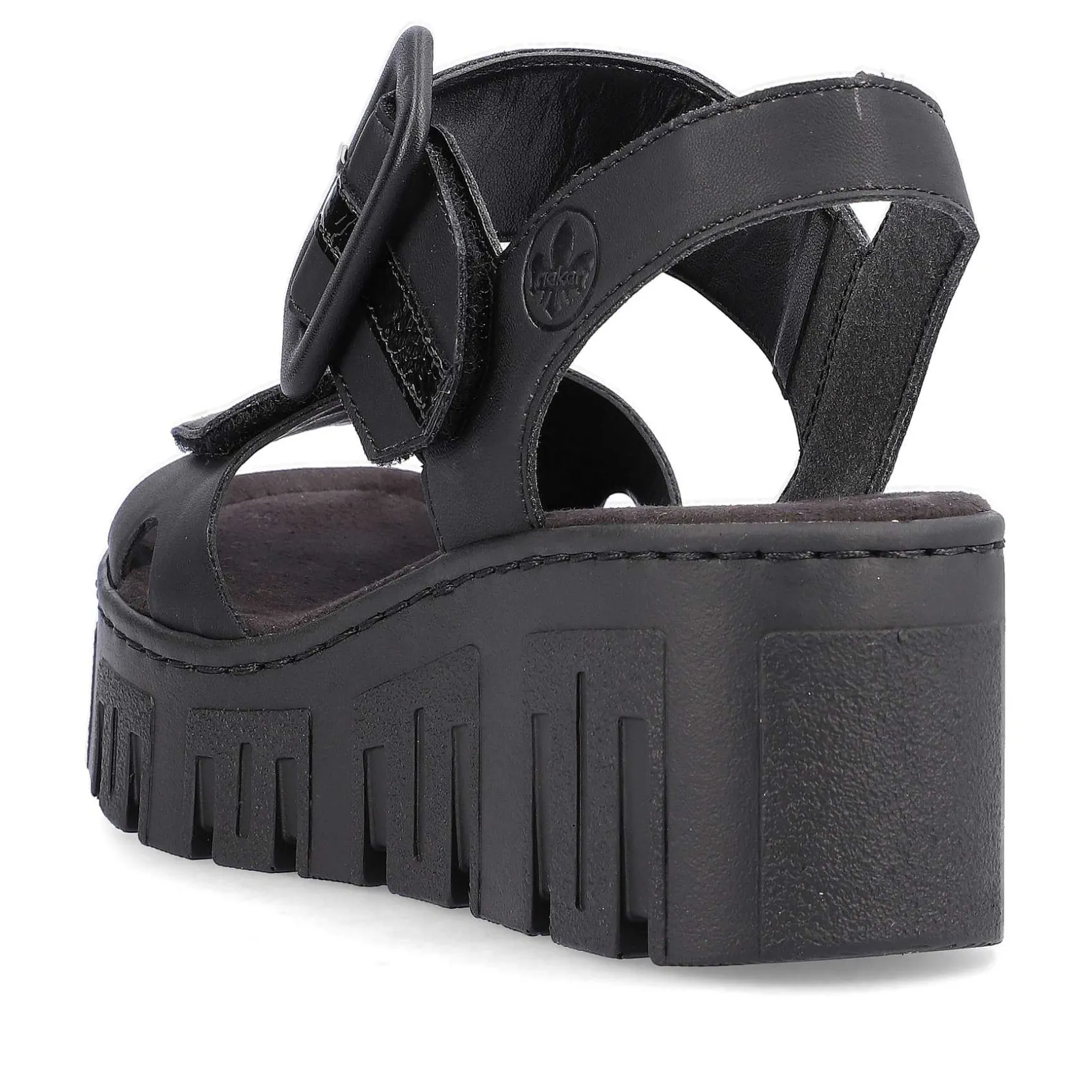 Rieker Heeled Shoes-Women'S Wedge Sandals Jet Black