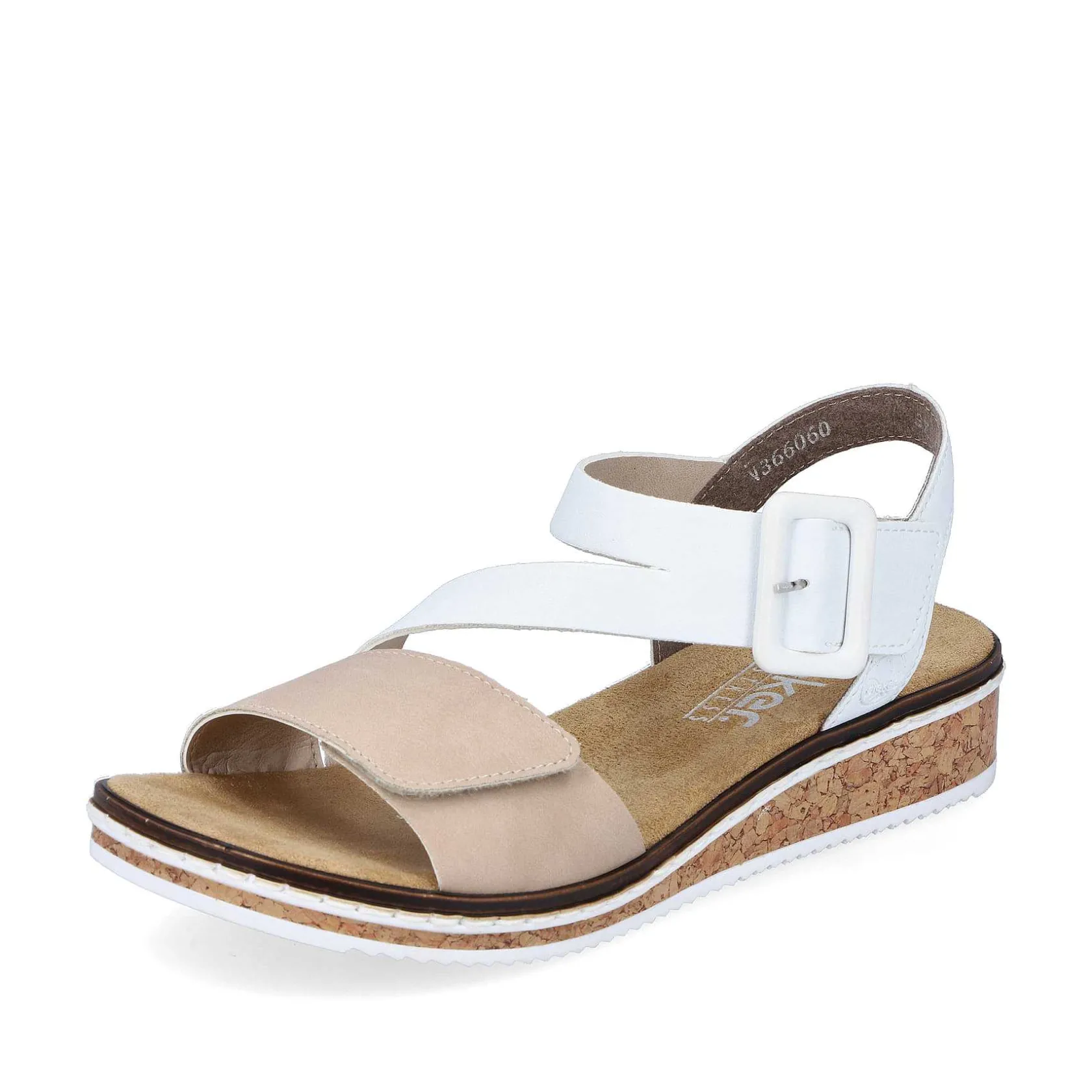 Rieker Summer Shoes-Women'S Wedge Sandals Edelweis Champagne Beige