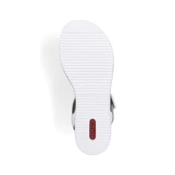 Rieker Summer Shoes-Women'S Wedge Sandals Edelweis Champagne Beige