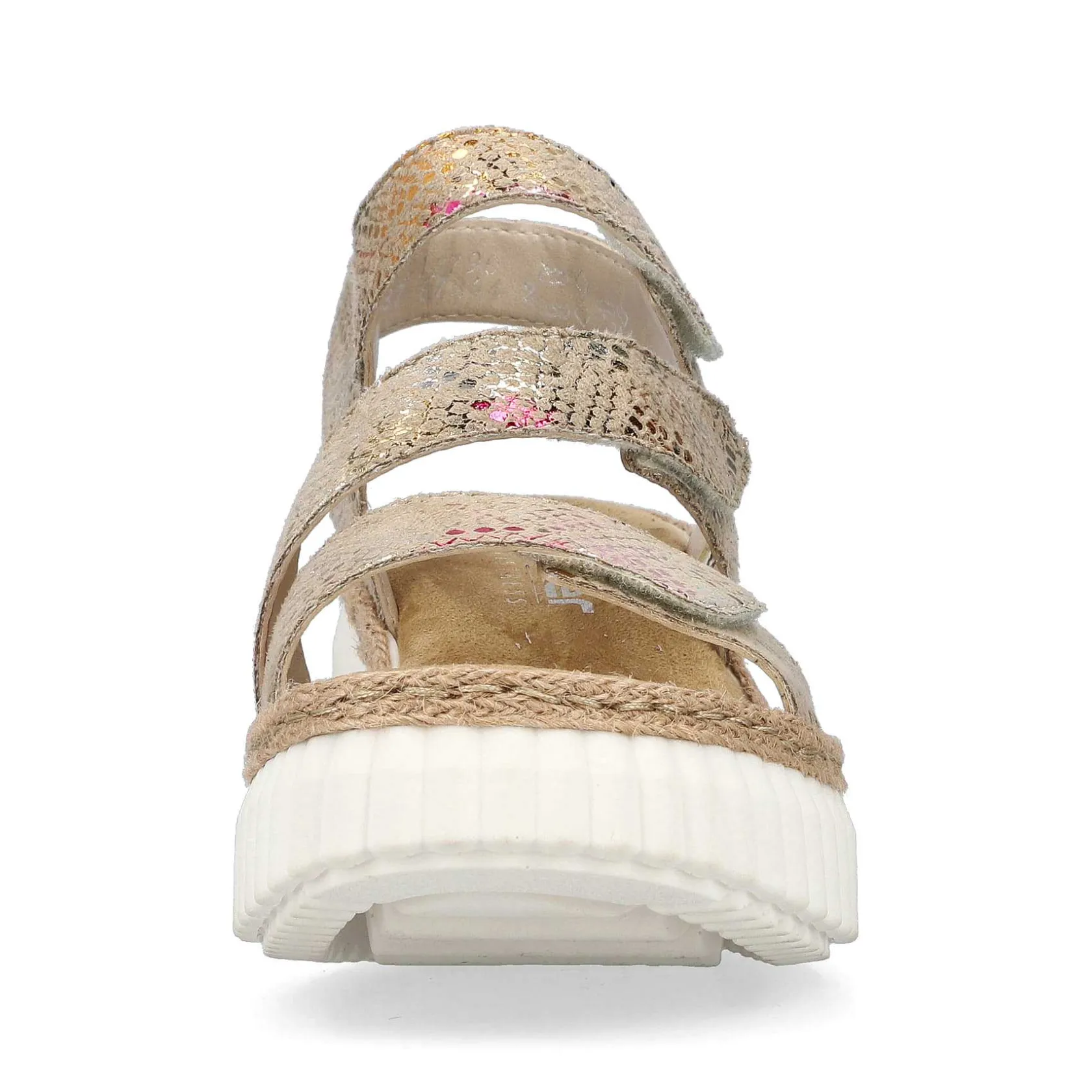 Rieker Heeled Shoes-Women'S Wedge Sandals Multi-Bronze Metallic