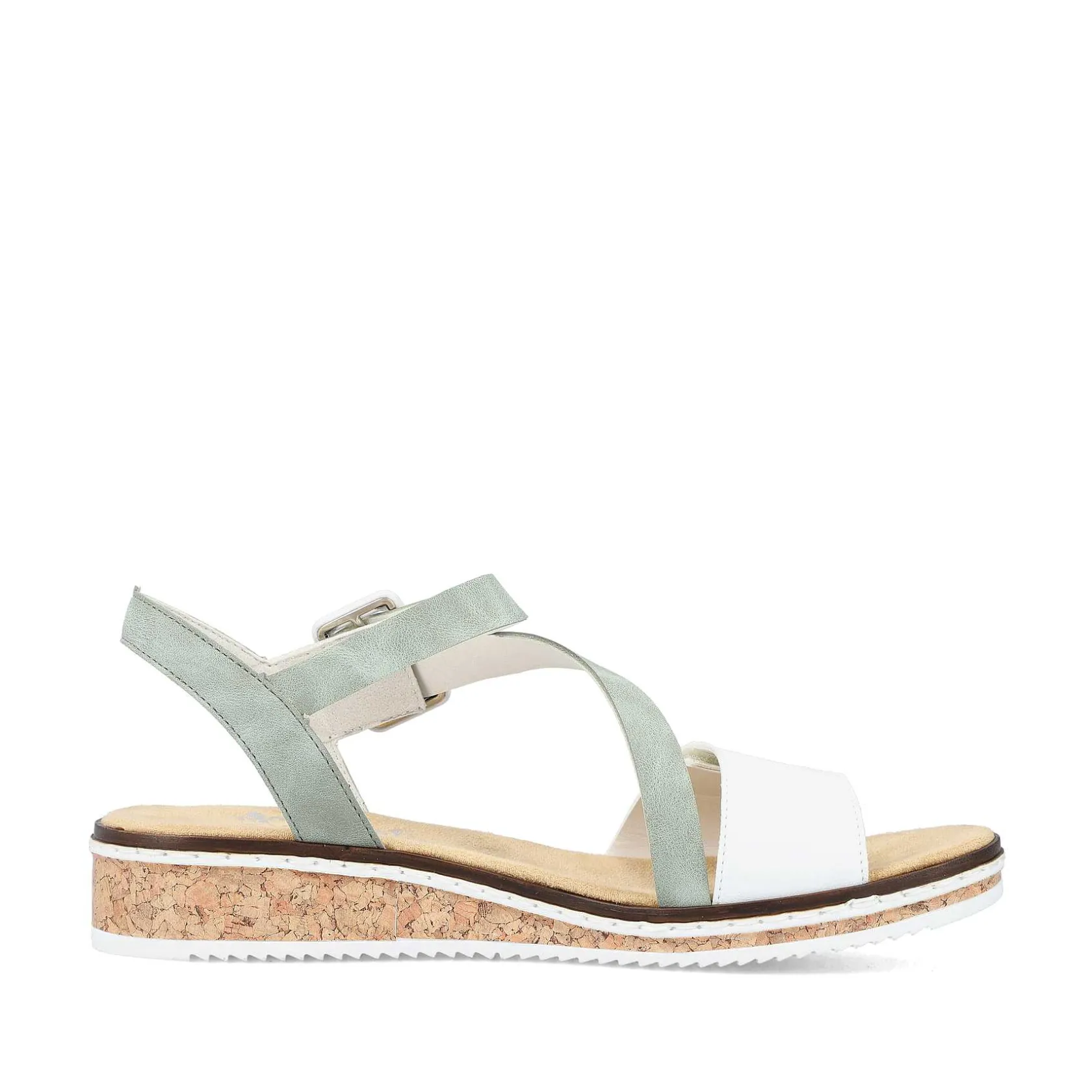 Rieker Heeled Shoes-Women'S Wedge Sandals Mint Green-Pearl White