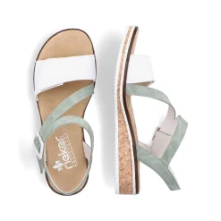 Rieker Heeled Shoes-Women'S Wedge Sandals Mint Green-Pearl White