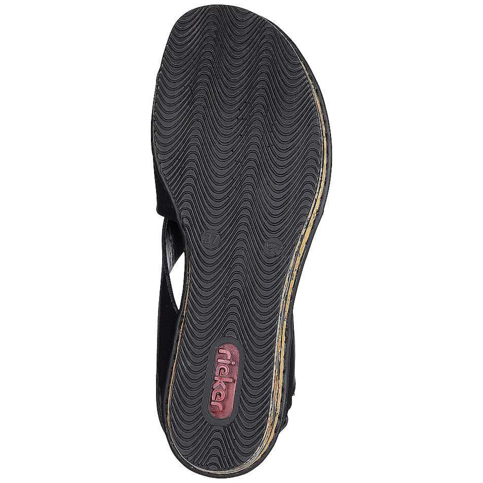 Rieker Heeled Shoes-Women'S Wedge Sandals Jet Black