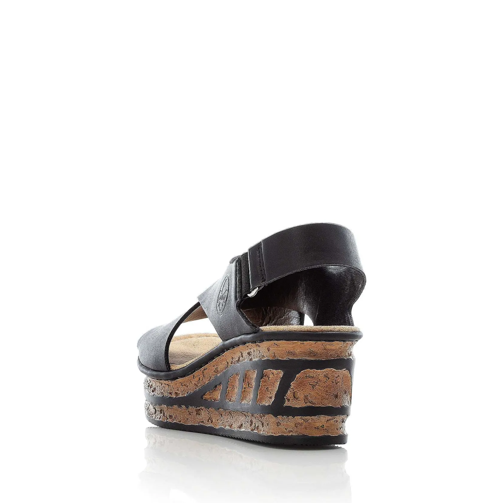 Rieker Heeled Shoes-Women'S Wedge Sandals Jet Black