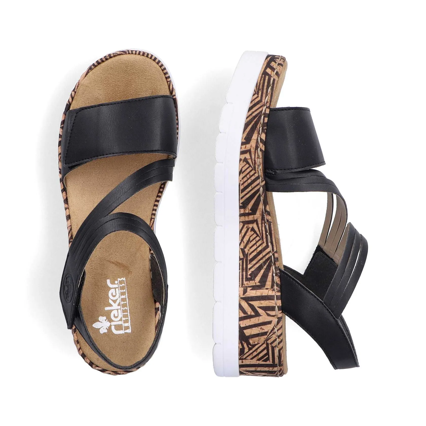 Rieker Sandals & Sandals-Women'S Wedge Sandals Night Black