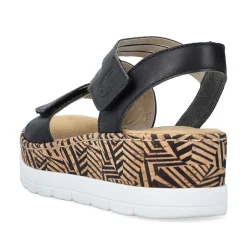 Rieker Sandals & Sandals-Women'S Wedge Sandals Night Black