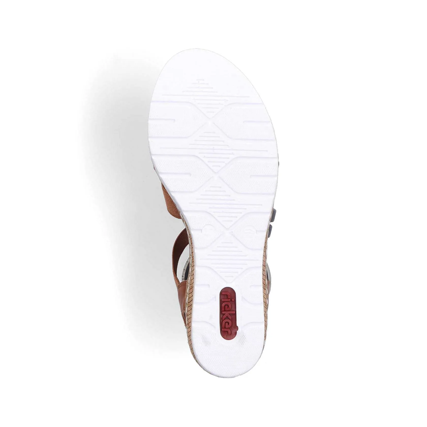 Rieker Heeled Shoes-Women'S Wedge Sandals Caramel Brown-Pure White