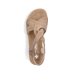 Rieker Heeled Shoes-Women'S Wedge Sandals Brown-Beige