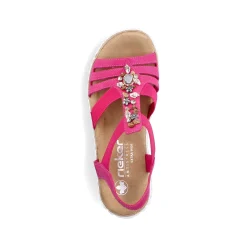 Rieker Heeled Shoes-Women'S Wedge Sandals Pink