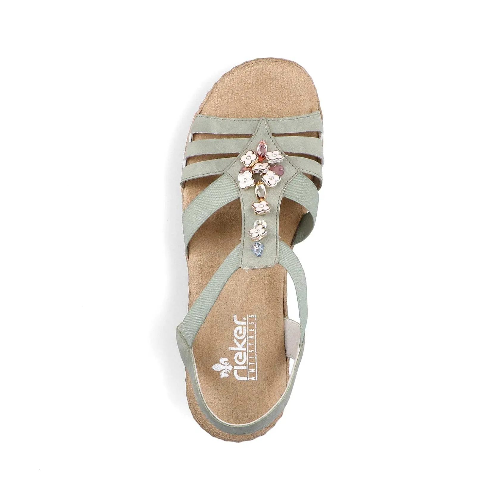 Rieker Summer Shoes-Women'S Wedge Sandals Mint Green