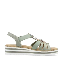 Rieker Summer Shoes-Women'S Wedge Sandals Mint Green