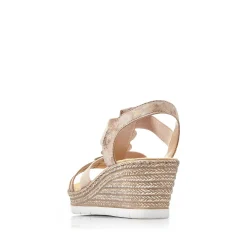 Rieker Heeled Shoes-Women'S Wedge Sandals Old Pink