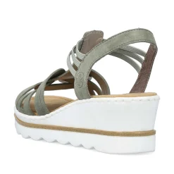Rieker Heeled Shoes-Women'S Wedge Sandals Khaki Green