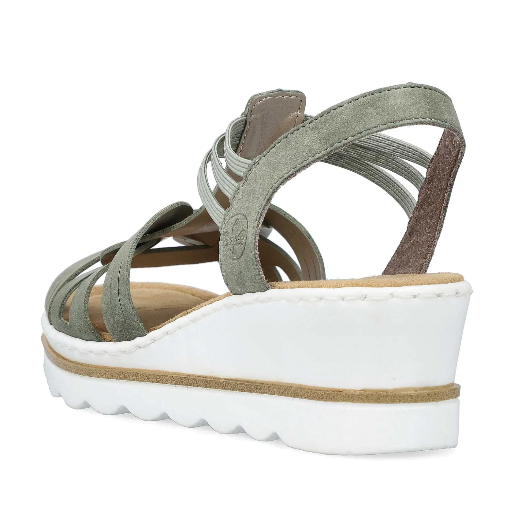 Rieker Heeled Shoes-Women'S Wedge Sandals Khaki Green