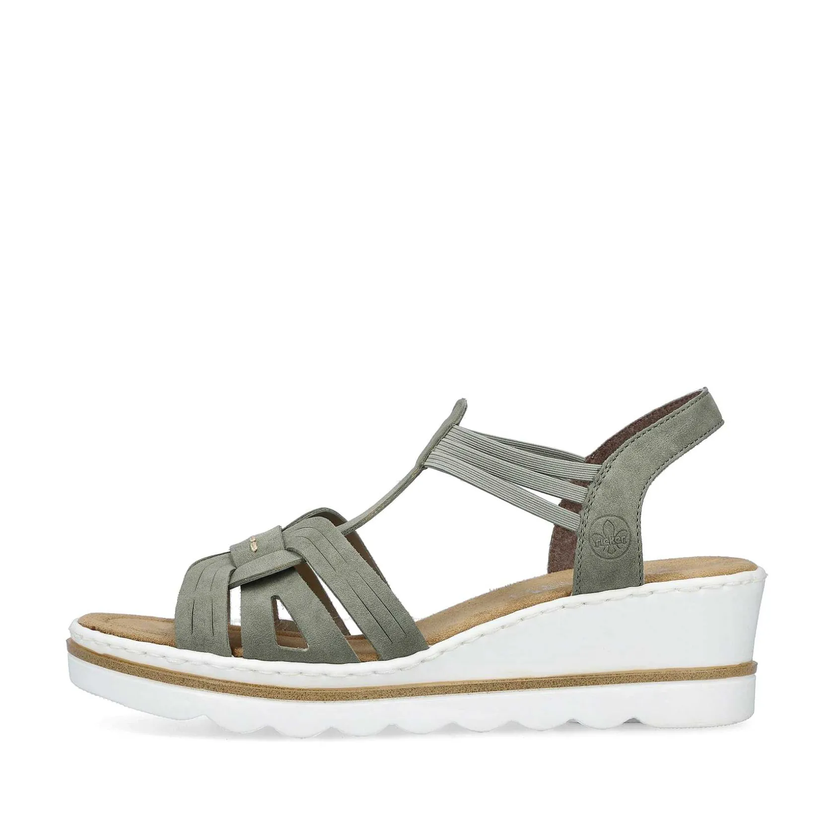 Rieker Heeled Shoes-Women'S Wedge Sandals Khaki Green
