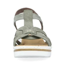 Rieker Heeled Shoes-Women'S Wedge Sandals Khaki Green