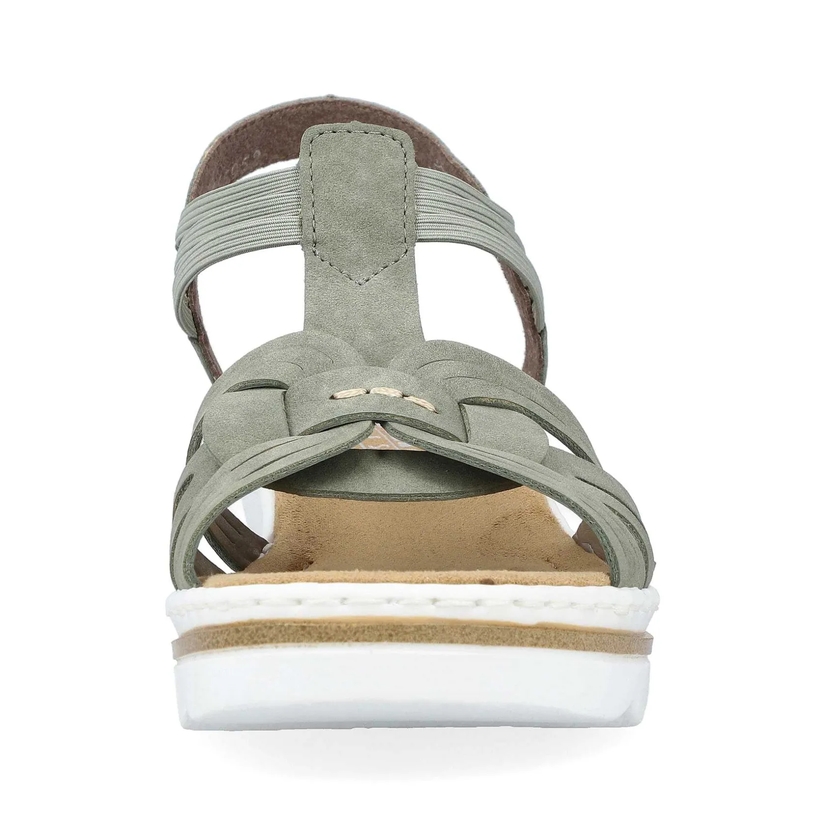 Rieker Heeled Shoes-Women'S Wedge Sandals Khaki Green