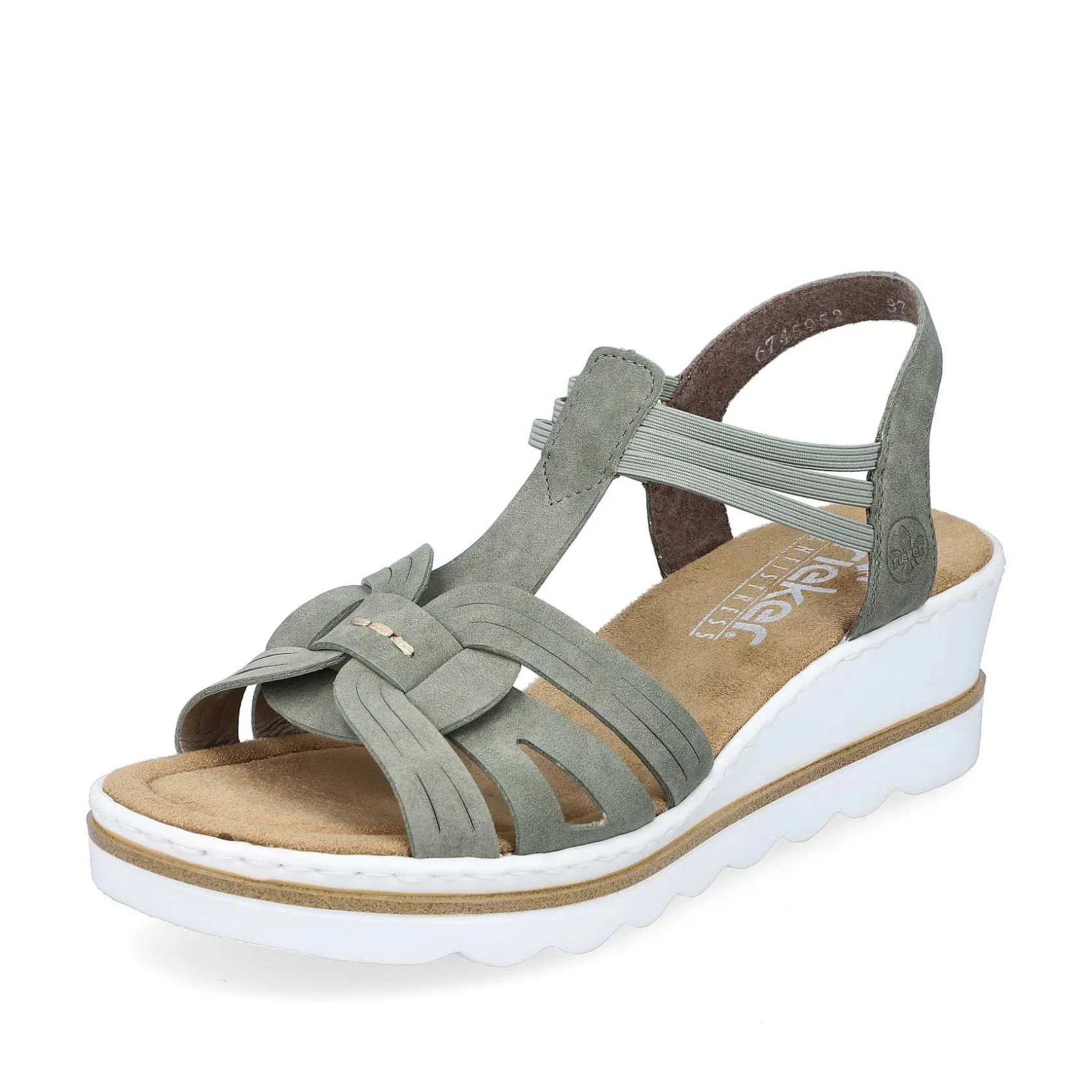 Rieker Heeled Shoes-Women'S Wedge Sandals Khaki Green