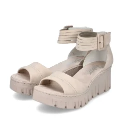Rieker Summer Shoes-Women'S Wedge Sandals Sand Beige
