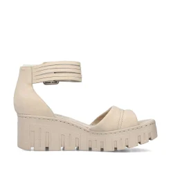 Rieker Summer Shoes-Women'S Wedge Sandals Sand Beige